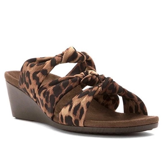 Vionic Shoes - Vionic Leopard Print Triple Knot Park Rizzo Wedge Sandals Women's Size 8-8.5